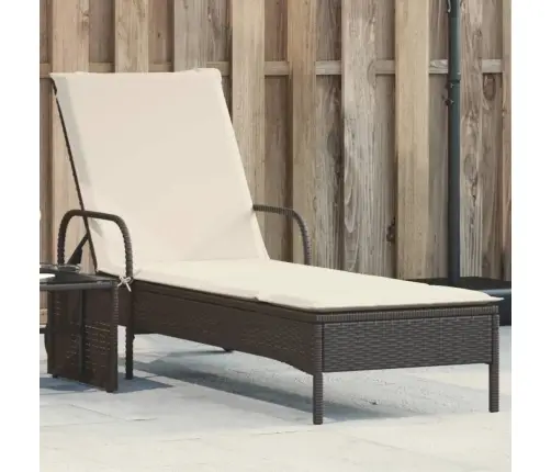 Sauļošanās Zvilnis Ar Riteņiem Un Matraci, Melna Pe Rotangpalma Vidaxl