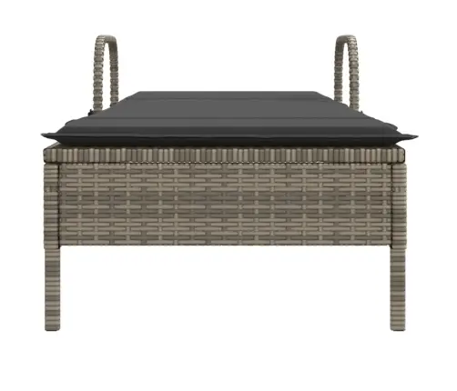 Saulės Gultas Su Ratukais Ir Čiužinuku, Pilkas, Poliratanas