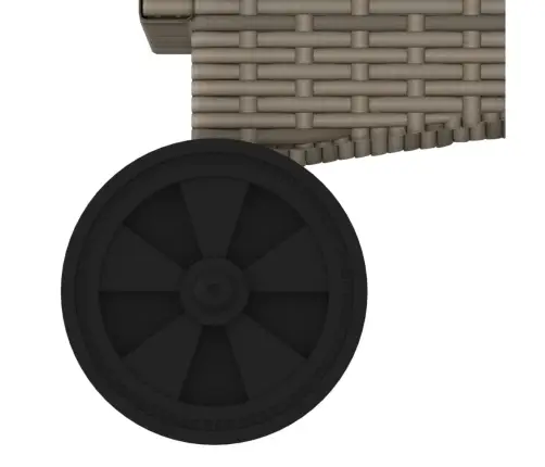 Saulės Gultas Su Ratukais Ir Čiužinuku, Pilkas, Poliratanas