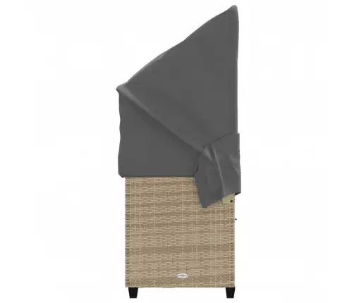 Päevitustool Koos Varikatuse Ja Patjadega, Beež, Polürotang