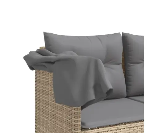 Päevitustool Koos Varikatuse Ja Patjadega, Beež, Polürotang