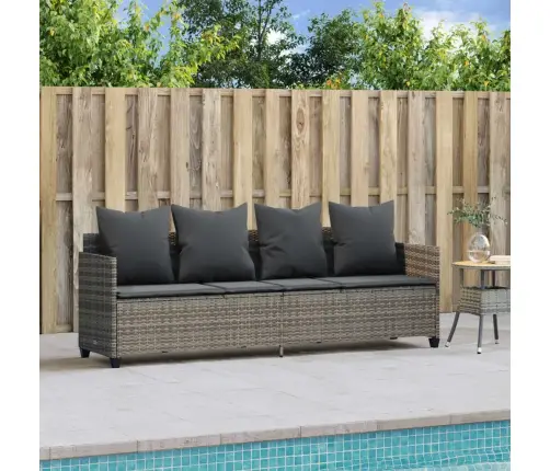 Sauļošanās Krēsls Ar Matračiem, Pe Rotangpalma, Pelēks Vidaxl