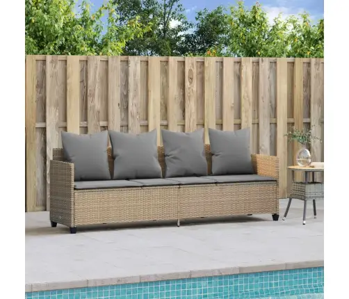 Saulės Gultas Su Pagalvėlėmis, Smėlio Spalvos, Poliratanas