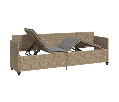 Saulės Gultas Su Pagalvėlėmis, Smėlio Spalvos, Poliratanas