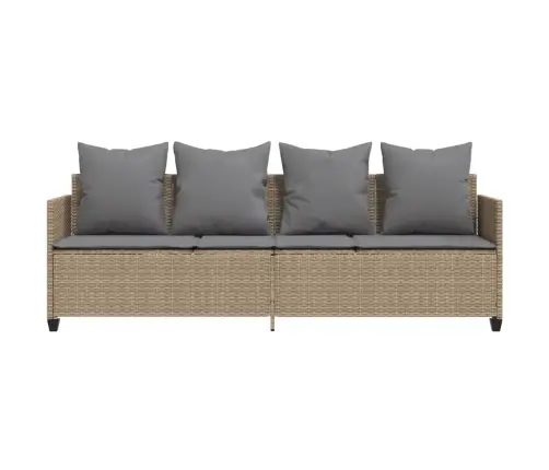 Saulės Gultas Su Pagalvėlėmis, Smėlio Spalvos, Poliratanas