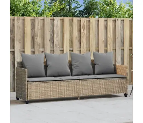 Saulės Gultas Su Pagalvėlėmis, Smėlio Spalvos, Poliratanas