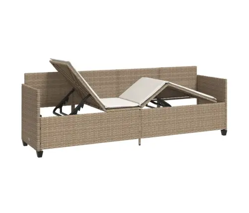 Sauļošanās Zvilnis Ar Matračiem, Bēša Pe Rotangpalma Vidaxl