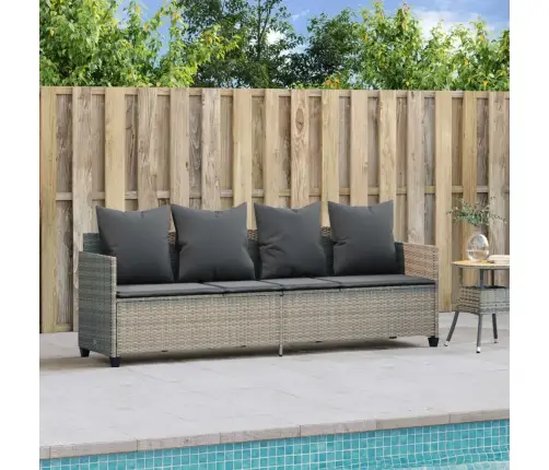 Sauļošanās Krēsls Ar Matračiem, Pe Rotangpalma, Gaiši Pelēks Vidaxl