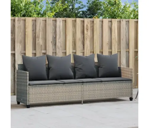 Sauļošanās Krēsls Ar Matračiem, Pe Rotangpalma, Gaiši Pelēks Vidaxl