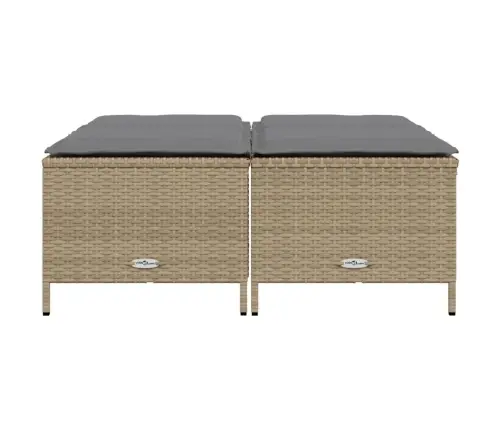 Dārza Soli Ar Matračiem, 4 Gab., Bēši, Pe Rotangpalma Vidaxl