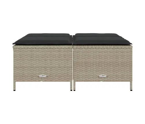 Sodo Taburetės Su Pagalvėlėmis, 4Vnt., Pilkos, Poliratanas