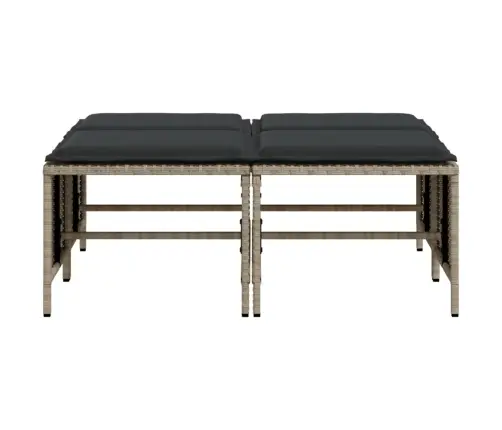 Sodo Taburetės Su Pagalvėlėmis, 4Vnt., Pilkos, Poliratanas