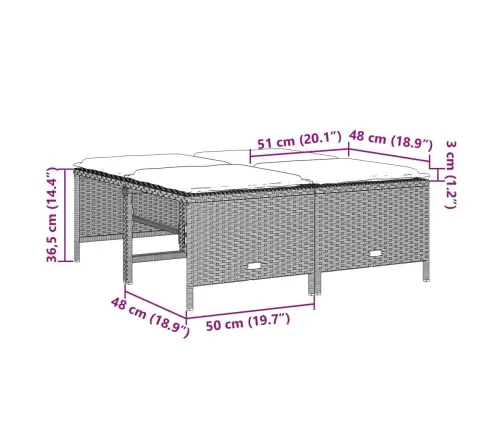 Sodo Taburetės Su Pagalvėlėmis, 4Vnt., Pilkos, Poliratanas