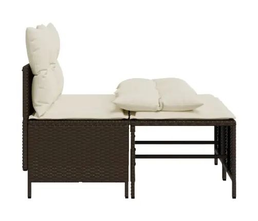 4-Daļīgs Dārza Dīvānu Komplekts, Matrači, Brūna Pe Rotangpalma Vidaxl