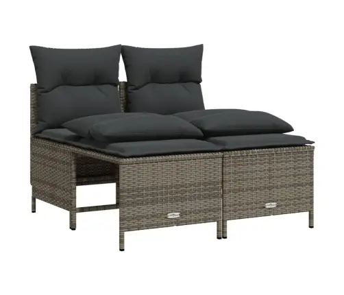 4-Daļīgs Dārza Dīvāna Komplekts Ar Matračiem, Pelēks Pe Pinums Vidaxl