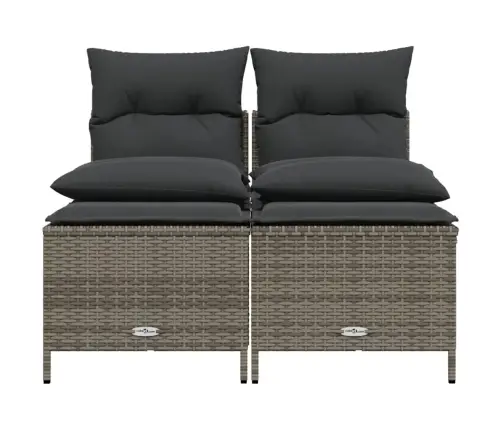 4-Daļīgs Dārza Dīvāna Komplekts Ar Matračiem, Pelēks Pe Pinums Vidaxl