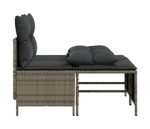 4-Daļīgs Dārza Dīvāna Komplekts Ar Matračiem, Pelēks Pe Pinums Vidaxl