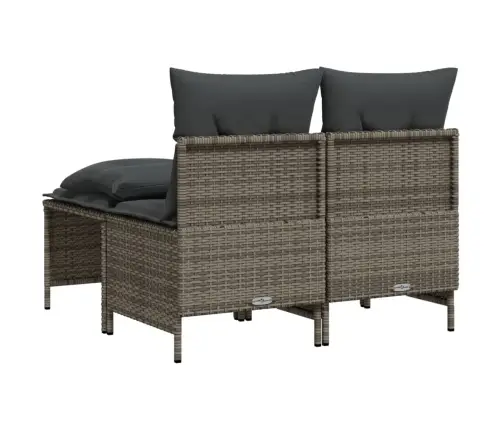 4-Daļīgs Dārza Dīvāna Komplekts Ar Matračiem, Pelēks Pe Pinums Vidaxl