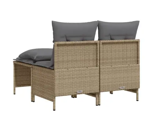 4-Daļīgs Dārza Dīvāna Komplekts, Matrači, Bēša Pe Rotangpalma Vidaxl