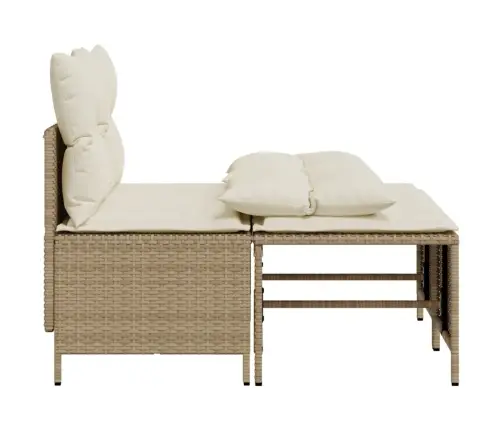 4-Daļīgs Dārza Dīvāna Komplekts, Matrači, Bēša Pe Rotangpalma Vidaxl