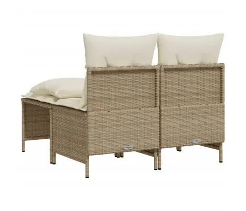 4-Daļīgs Dārza Dīvāna Komplekts, Matrači, Bēša Pe Rotangpalma Vidaxl