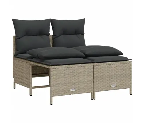 4-Daļīgs Dārza Dīvānu Komplekts,Matrači, Gaiši Pelēka Pe Pinums Vidaxl