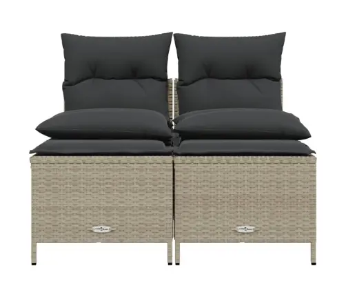 4-Daļīgs Dārza Dīvānu Komplekts,Matrači, Gaiši Pelēka Pe Pinums Vidaxl