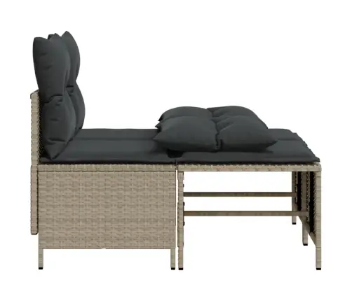 4-Daļīgs Dārza Dīvānu Komplekts,Matrači, Gaiši Pelēka Pe Pinums Vidaxl