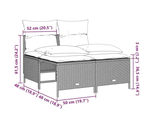 4-Daļīgs Dārza Dīvānu Komplekts,Matrači, Gaiši Pelēka Pe Pinums Vidaxl