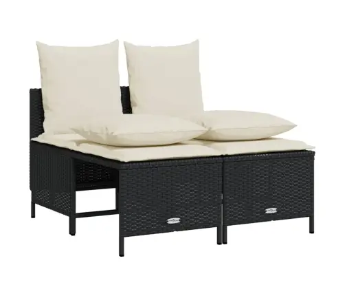 4-Osaline Aiadiivani Komplekt Patjadega, Must, Polürotang