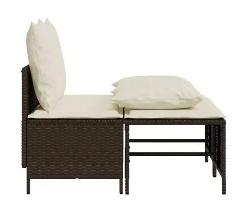 4-Daļīgs Dārza Dīvānu Komplekts, Matrači, Brūna Pe Rotangpalma Vidaxl