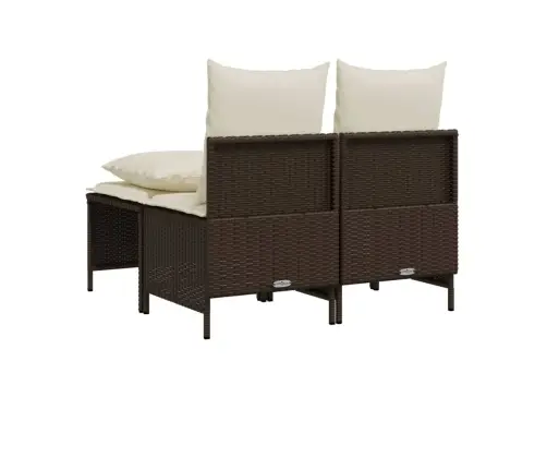 4-Daļīgs Dārza Dīvānu Komplekts, Matrači, Brūna Pe Rotangpalma Vidaxl