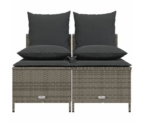 4-Osaline Aiamööbli Komplekt Patjadega, Hall, Polürotang