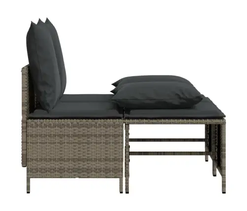 4-Osaline Aiamööbli Komplekt Patjadega, Hall, Polürotang