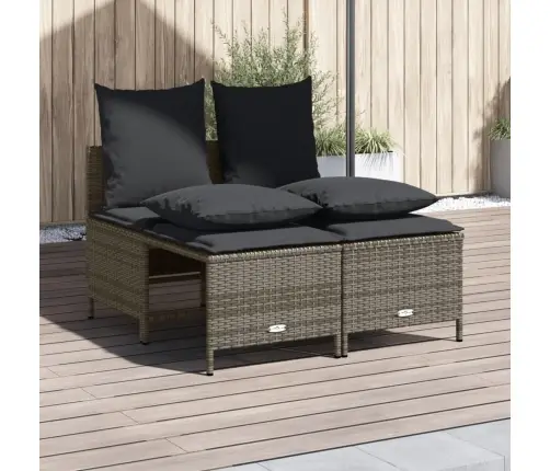 4-Osaline Aiamööbli Komplekt Patjadega, Hall, Polürotang