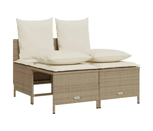 Sofos Komplektas Su Pagalvėlėmis, 4 Dalių, Smėlio, Poliratanas