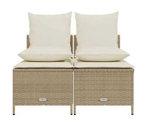 Sofos Komplektas Su Pagalvėlėmis, 4 Dalių, Smėlio, Poliratanas