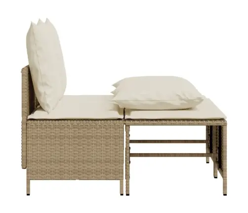 Sofos Komplektas Su Pagalvėlėmis, 4 Dalių, Smėlio, Poliratanas