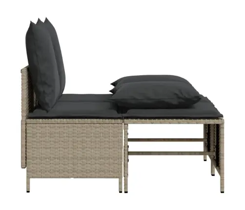 4-Osaline Aiamööblikomplekt Patjadega, Helehall, Polürotang