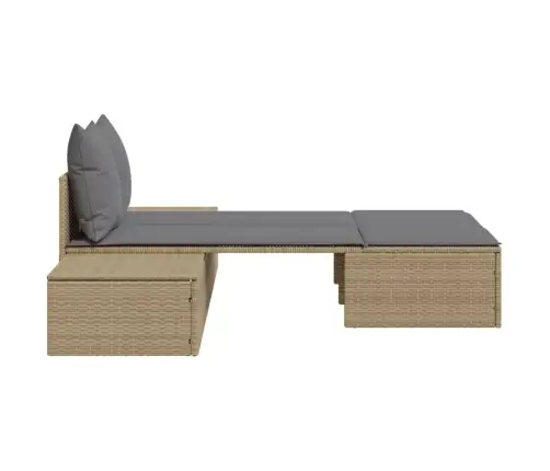 Divvietīgs Sauļošanās Krēsls Ar Matračiem, Bēša Pe Rotangpalma Vidaxl Divvietīgs Sauļošanās Krēsls Ar Matračiem, Bēša Pe Rotangpalma Vidaxl