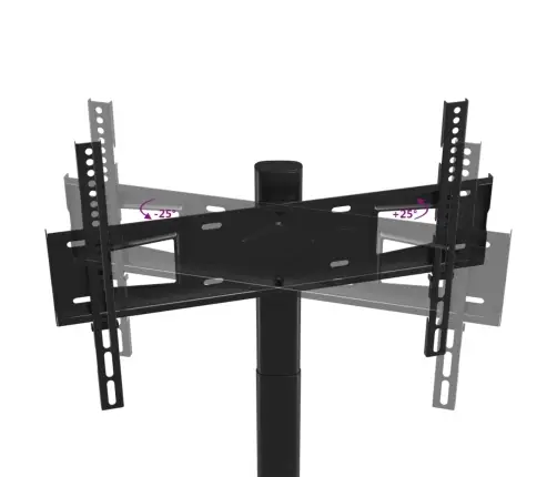 Nurga Telerialus 3 Riiuliga, 32-65 Tolli, Must