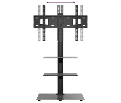 Nurga Telerialus 3 Riiuliga, 32-65 Tolli, Must