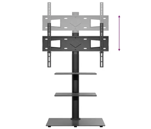 Nurga Telerialus 3 Riiuliga, 32-65 Tolli, Must