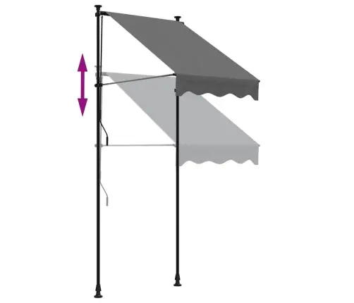 Izvelkama Markīze, 100X150 Cm, Antracītpelēka, Audums, Tērauds Vidaxl