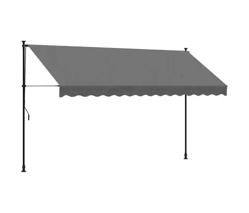 Izvelkama Markīze, 350X150 Cm, Antracītpelēka, Audums, Tērauds Vidaxl