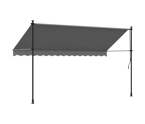 Izvelkama Markīze, 350X150 Cm, Antracītpelēka, Audums, Tērauds Vidaxl
