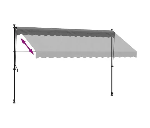Izvelkama Markīze, 350X150 Cm, Antracītpelēka, Audums, Tērauds Vidaxl