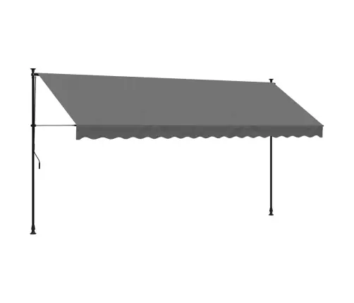 Izvelkama Markīze, 400X150 Cm, Antracītpelēka, Audums, Tērauds Vidaxl