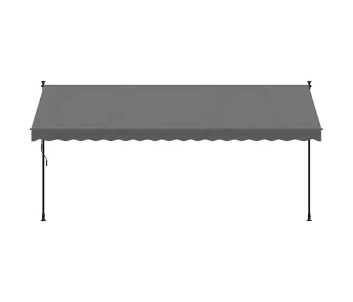 Izvelkama Markīze, 400X150 Cm, Antracītpelēka, Audums, Tērauds Vidaxl