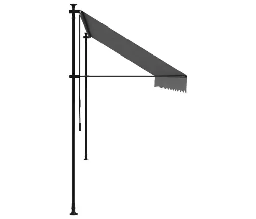 Izvelkama Markīze, 400X150 Cm, Antracītpelēka, Audums, Tērauds Vidaxl